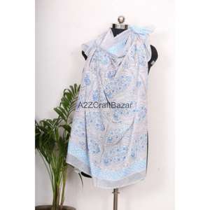 Floral Cotton Hand Block Printed Sarong Pareo Bikini Cover Up Beach <b>Wrap</b> Scarf Lightweight Women Resort Wear - Product Image 5