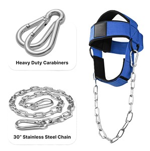 Arnés de cuello con peso de neopreno acolchado de alta resistencia, cadena de acero ajustable, correas de nailon para entrenamiento, ejercicio, gimnasio y fitness - Product Image 3