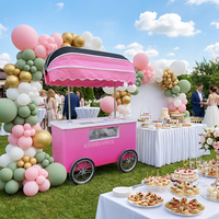 Chariot de vente de crème glacée vintage classique, portable, à pousser à la main, populaire pour les terrains de jeux commerciaux et les rues
