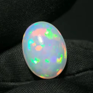 <b>Rainbow</b> Fire 4.60 CT Welo Opal Loose Gemstone Certified Amazing White Natural Multi Flashy Oval Cut Cabochon Rare Fire for - Product Image 1