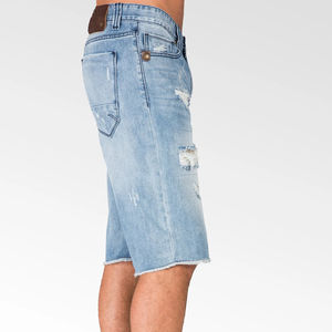 Shorts en jean délavé vintage pour hommes, style streetwear décontracté, coupe ample, été, fabrication OEM sous marque privée - Product Image 3