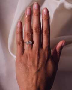 Pear Princess Cut Lab Grown Diamond <b>Two</b> <b>Stone</b> Toi Et Moi Unisex Engagement <b>Ring</b> 14K Gold Luxury IGI Certified OEM - Product Image 4