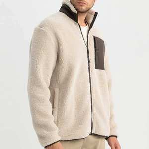 OEM Custom Made Winter <b>Warm</b> Fleece <b>Jackets</b> Embroidery Front Logo Breathable Fabric Zipper Closure Oversize Sherpa Men's <b>Jackets</b> - Product Image 2