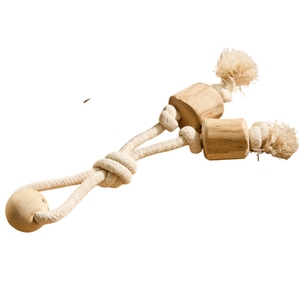 ของเล่นไม้กาแฟคุณภาพสูงสำหรับสุนัขพร้อมเชือกฝ้าย ช่วยทำความสะอาดฟัน ทนทาน เป็นมิตรกับสิ่งแวดล้อม ของเล่นสำหรับสุนัขพันธุ์เล็ก ใช้ได้ทุกวัน สำหรับฝึกสุนัข - Product Image 3