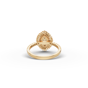 Bague de fiançailles avec diamant de laboratoire taille marquise de 1 carat, or blanc, plaqué platine, certifié IGI, design halo en spirale - Product Image 5