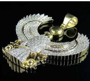 Joyería Personalizada Fina y Exclusiva, Collar de Plata de Ley 925 con Diseño de Halcón Americano, Colgante de Moissanita VVS, Joyería Hip Hop - Product Image 3