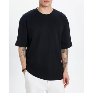 เสื้อยืดคอกลมแขนสั้นสีขาวสำหรับผู้ชาย ทรงปกติ ผ้าคอตตอนเจอร์ซีย์ สีพื้น สไตล์ลำลอง - Product Image 4