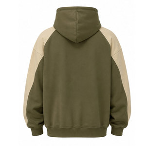 Sudadera con Capucha para Hombre, Color Verde Oliva, Manga Raglán, con Logotipo Estampado en la Parte Delantera, Estilo Casual, Felpa Francesa de Algodón, Corte Regular, para Otoño - Product Image 3