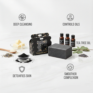 Jabón de Carbón Herbal Orgánico de Marca Privada, Jabón Detox de Carbón Activado para el Acné, Limpieza Profunda y Control de Grasa - Product Image 5