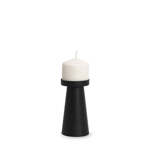 <b>Black</b> Cone <b>Candle</b> Stand with White <b>Pillar</b> <b>Candle</b> for Home Decoration - Product Image 1