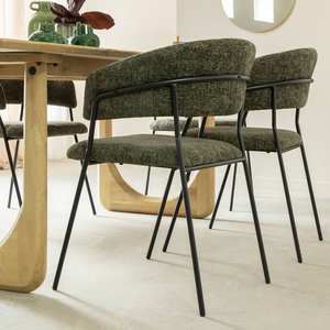 Silla redonda de tela verde Vandana Lyra Ultra (juego de 2) - Product Image 5