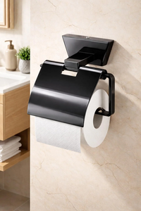 Portarrollos de Papel Higiénico de Acero Inoxidable con Tapa, Soporte de Pared para Rollo de Papel Higiénico para Baño - Product Image 5