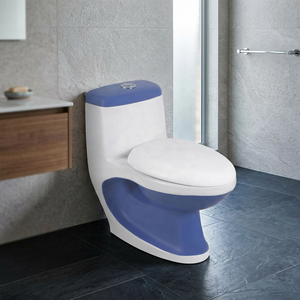 Ensemble de toilettes de luxe en céramique monobloc, à cuvette allongée, avec siphon en S et en P, homologué ADA, pour salle de bain d'hôtel haut de gamme - Product Image 3