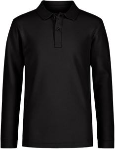 Polo à manches longues pour homme, uniforme scolaire, fermeture à boutons, tissu confortable et respirant, impression sérigraphique - Product Image 1