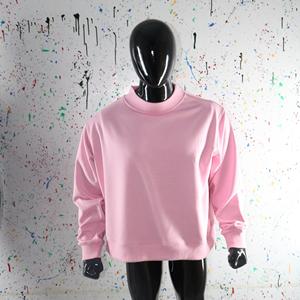 Sudadera rosa con cuello alto 100% algodón, sudadera de cuello ancho URBAN PRODUCTIONS - Product Image 2