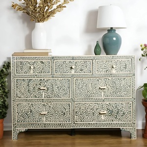 ILAHI's Bone Inlay <b>Drawer</b> Modern Design Agate Detailing <b>Storage</b> Portable Home Furniture - Product Image 5