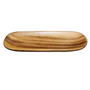 Nouveau plateau de service rond en bois de noyer carré, plateau de service minimaliste pour collations - Product Image 1