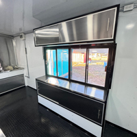 Remorque de restauration rapide, chariot alimentaire entièrement équipé pour hamburgers, hot-dogs, poulet frit, frites, sandwichs, vente ambulante en extérieur