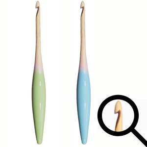 Crochet ergonomique en bois de bambou personnalisable en gros outils de tricot pour travaux d'aiguille - Product Image 3