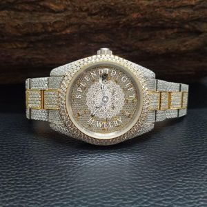 Reloj de Lujo con Diamantes, Regalo Espléndido, 28mm, Moissanita, Plata, Analógico, Movimiento de Cuarzo ETA, Día/ Fecha, Cristal de Zafiro, Escondido - Product Image 1