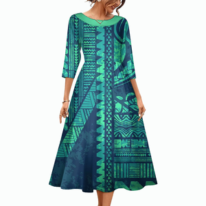 Vestidos Tapa Tradicionales Samoanos Polinesios con Estampado Tribal al por Mayor, Vestidos Personalizados para Mujer, Vestidos Sexys de Moda para Fiestas - Product Image 2