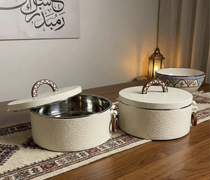 Ensemble de casseroles à prix de gros, design élégant, poignée en bois, avec un design exclusif, chauffe-plats rond pour servir les aliments - Product Image 2