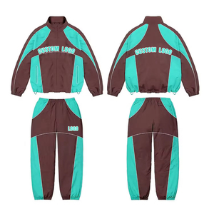OEM Custom Windbreaker Suit Two Piece Set Zip up <b>Jacket</b> and Nylon Pants Sweatsuit Nylon Zipper Track Suits Windbreaker Tracksuit - Product Image 3