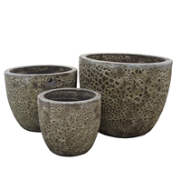 Bio-glaçure Atlantis pots de fleurs en céramique jardinières élégant sol jardin vente en gros pour la maison jardin beau vase pour fleurs