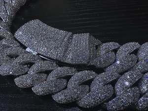 Collar de Cadena Cubana Iced Out con Diamantes, Joyería Hip Hop Bling, Gargantilla para Hombres y Mujeres, Venta al por Mayor - Product Image 3