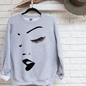 Camiseta Personalizada con Gráfico Facial para Mujer, Estilo Minimalista, Algodón, Cuello Redondo, Casual, Venta al Por Mayor, OEM - Product Image 2