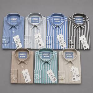 Men's <b>Yarn</b> Dyed Striped Cotton <b>Linen</b> Blend Long Sleeve Button Down Casual Woven Shirt for Wholesale OEM ODM - Product Image 1