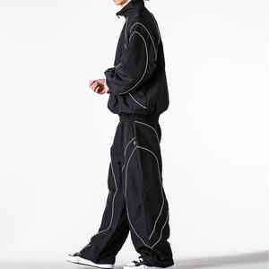 Conjunto Deportivo Reflectante para Hombre, Chaqueta Cortavientos Negra, Personalizable con Logotipo, de Poliéster Impermeable, Ecológico y Ligero, con Cierre - Product Image 4