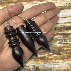 Último péndulo de madera hecho a mano tipo 28 mayorista de palisandro y péndulos de radiestesia de cristal modelo grabado artesanal para la venta - Product Image 2