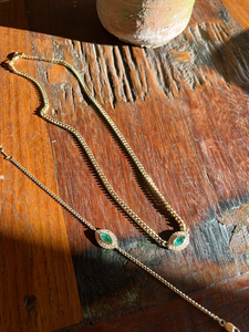 AntoniaYJewelry - Collar de Cadena de Oro de 14K con Colgante de Corazón Minimalista de 3.2mm, Esmeralda y Ojo Turco, para Mujer - Product Image 3