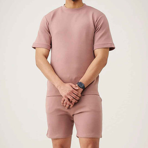 Ensemble été homme en coton, t-shirt oversize et short assortis, logo personnalisé, streetwear, tenue 2 pièces - Product Image 5