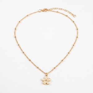 <b>Gold</b> <b>Plated</b> Stainless Steel Flower Pendant Necklace <b>Chain</b> for Women Anniversary Jewelry - Product Image 1