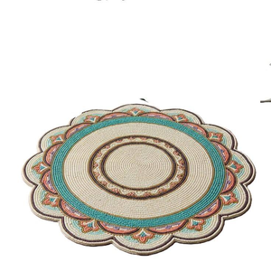 Luxe Handmade Traditional Modern Embroidery Seed Beadwork Placemat Events Home Festive Dining Coffee Ethnic Home Decor Artisan - Product Image 5