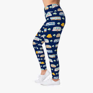 Leggings de Yoga Premium para Mujer, Cintura Alta, Azul Marino, Spandex/Poliéster, Secado Rápido, Cintura Elástica, Capa Base, Largo hasta la Pantorrilla - Product Image 4