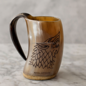 Taza de cuerno para beber vikingo Natural hecha a mano, copa de cuerno de búfalo pulido para cerveza Ale, vino de hidromiel, estilo nórdico Medieval - Product Image 5