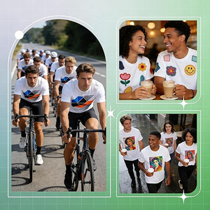 เสื้อยืดโอเวอร์ไซส์ถักลายพิมพ์แบบรีดร้อนสั่งทำพิเศษ ผ้าคอตตอนผสมโพลีเอสเตอร์ สำหรับทุกเพศ ขายส่ง เสื้อยืดลายกราฟิก สตรีทแวร์ แบรนด์ส่วนตัว - Product Image 2