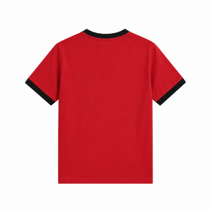 Custom Mens 100% Cotton Solid Knitted <b>Ringer</b> <b>T</b>-<b>Shirt</b> Contrast Collar Sleeve Cuff Graphic Printed Short Sleeve OEM Wholesale - Product Image 2