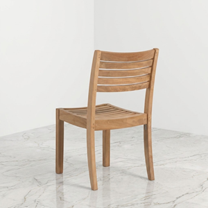 Chaises de jardin en teck massif, empilables, résistantes aux intempéries, avec assise à lattes, pour balcon, terrasse, cour. - Product Image 3