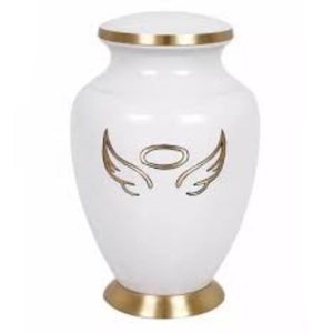 Handmade Gold Rose White Cremation <b>Urn</b> Funeral <b>Urn</b> With <b>Large</b> Flower On Enamel Burial <b>Urn</b> For Human Ashes Adult Size On Sale - Product Image 4