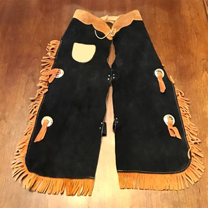 High Quality Full Long <b>Chaps</b> in Suede Leather in Cowboy Style for Horse <b>Riding</b> Equipment Wholesale Leather <b>Chaps</b> - Product Image 1