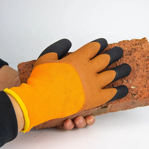 Anti-Slip PU Work <b>Gloves</b> with Textured Fingertips <b>Knit</b> Wrist General Purpose Safety <b>Gloves</b> Orange Black - Product Image 5