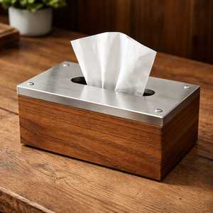 Luxury Multi Functional Wooden Napkin Holder Tissue Paper Stand with Toothpick Holder <b>Table</b> Organizer - Product Image 4