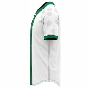 Premium Sialkot Baseball Jersey Unisex White Green Sublimated Short Sleeve Breathable Quick Dry 100% Polyester Regular Fit - Product Image 4