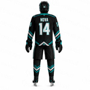 Maillot de hockey sur glace à séchage rapide, prix d'usine, logo personnalisé, ensemble uniforme de hockey, sublimation intégrale, clubs de hockey sur glace - Product Image 4