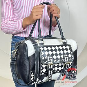 Sac à main en cuir de vachette pleine fleur fait main, modèle 2026, avec motif à carreaux, sac bandoulière pour femme - Product Image 1