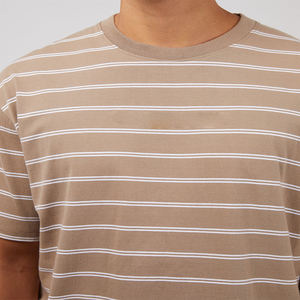 Camiseta de Verano 2026, Estilo Vintage, de Algodón, Corte Holgado, Manga Corta, a Rayas, Unisex, Casual, Personalizable, Cuello Redondo, Ropa Urbana, OEM - Product Image 5